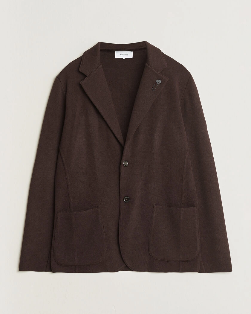 Lardini Knitted Wool Blazer Brown – Brown