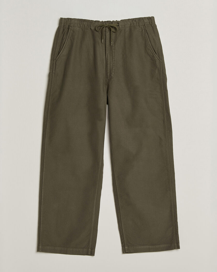 orSlow Wide Fit New Yorker Brushed Trousers Moss Gray – Green