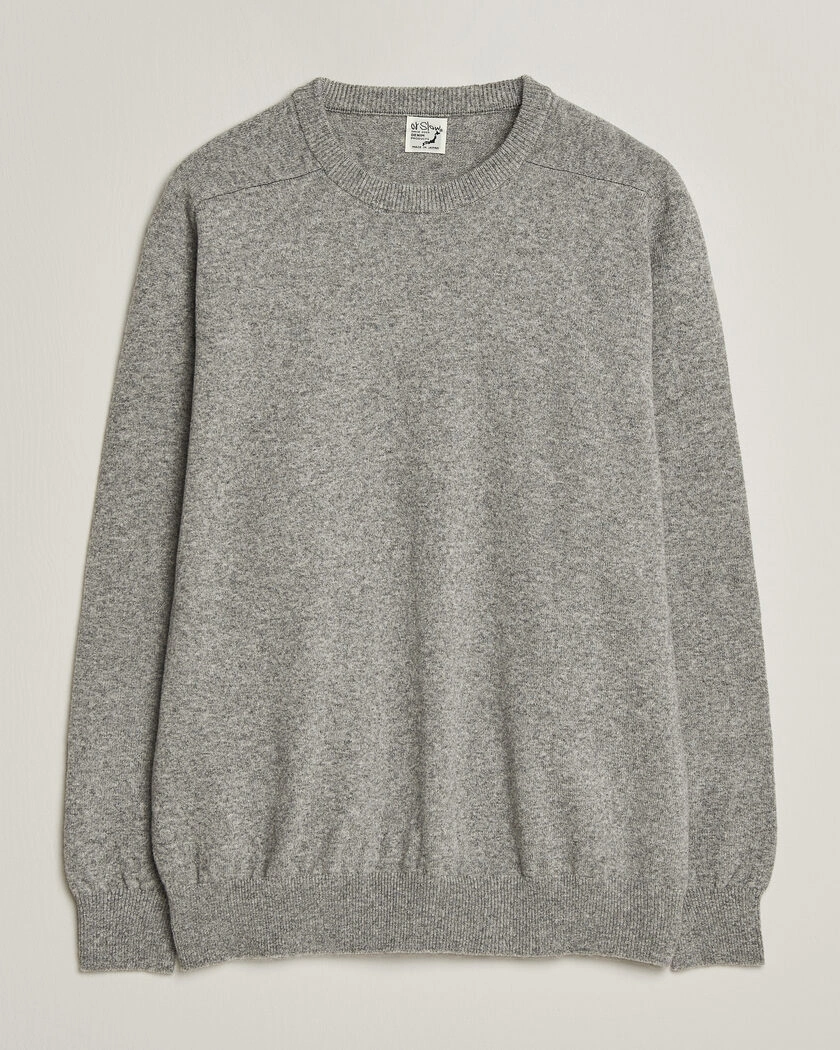  orSlow Simple Crew Neck Sweater Light Grey – Grey