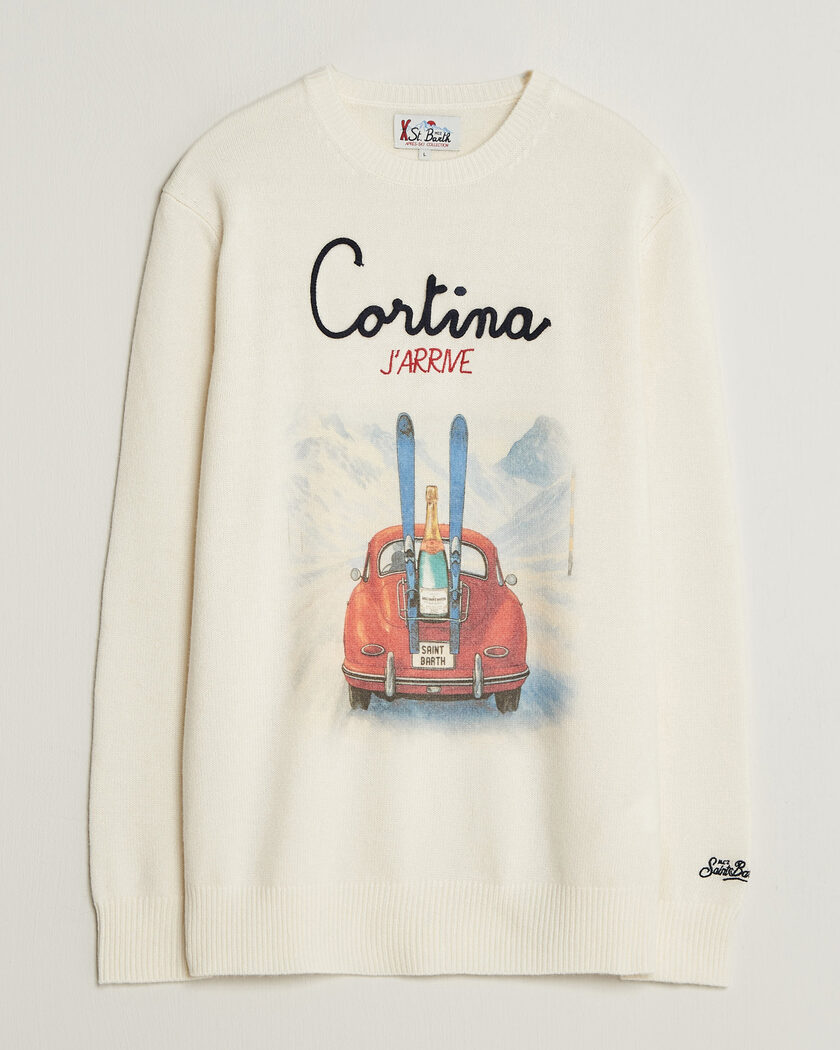 MC2 Saint Barth Heron Printed Sweater Cortina – White