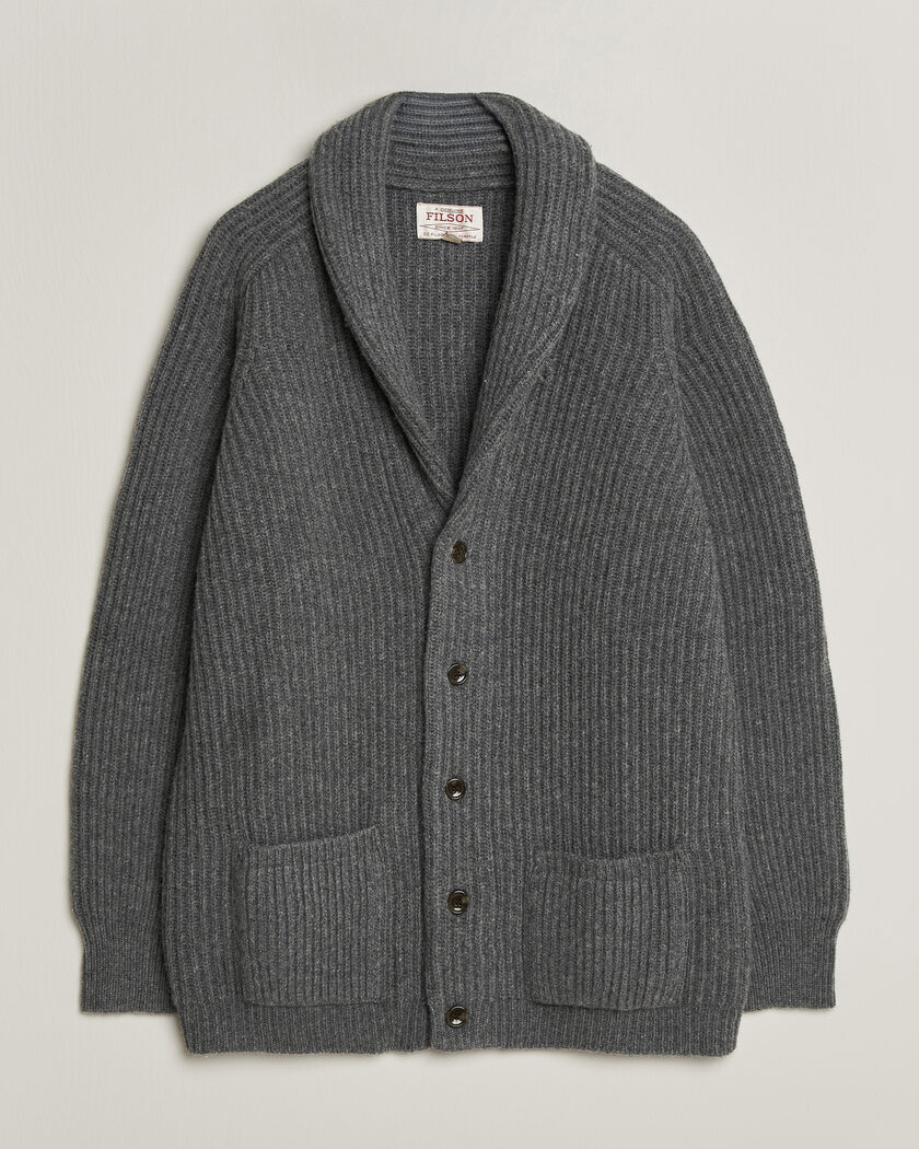 Auralee Kid Mohair Knit Cardigan Charcoal at CareOfCarl.com
