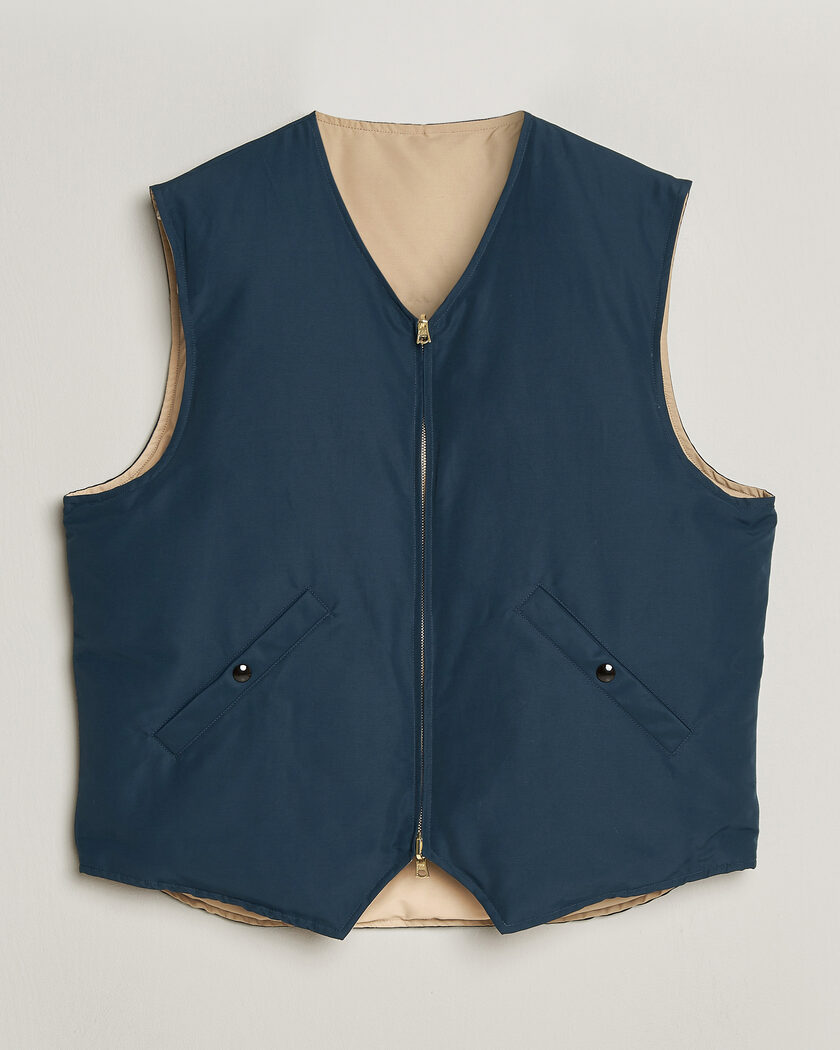 Stone Island Crinkle Reps Down Vest Navy Blue at CareOfCarl.com