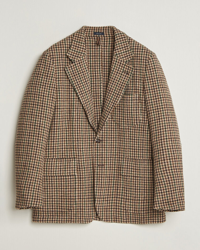 Drake's MKVII Tweed Houndcheck Games Blazer Brown – Brown