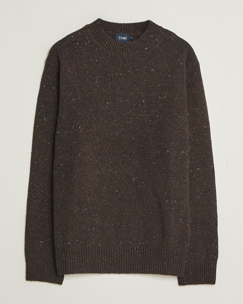 Drake's Donegal Crewneck Brown – Brown