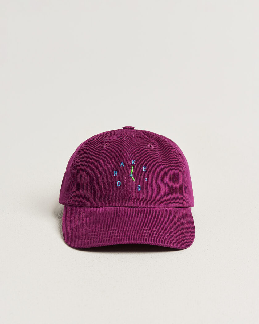 Drake's Clock Twill Cord Baseball Cap Red – Pink