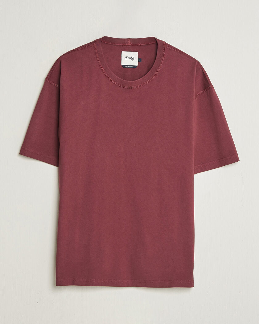 Drake's O´Clock Back Print Hiking T-Shirt Dark Plum – Grey