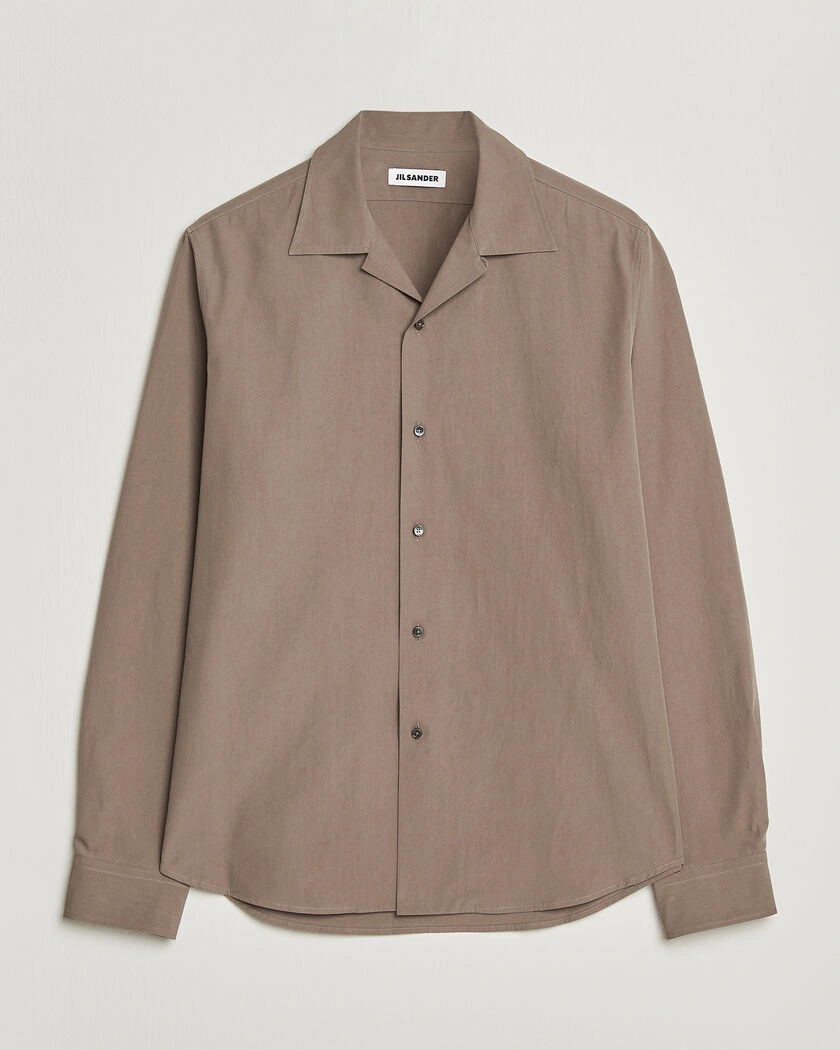 Jil Sander Crispy Washed Cotton Shirt Taupe – Beige