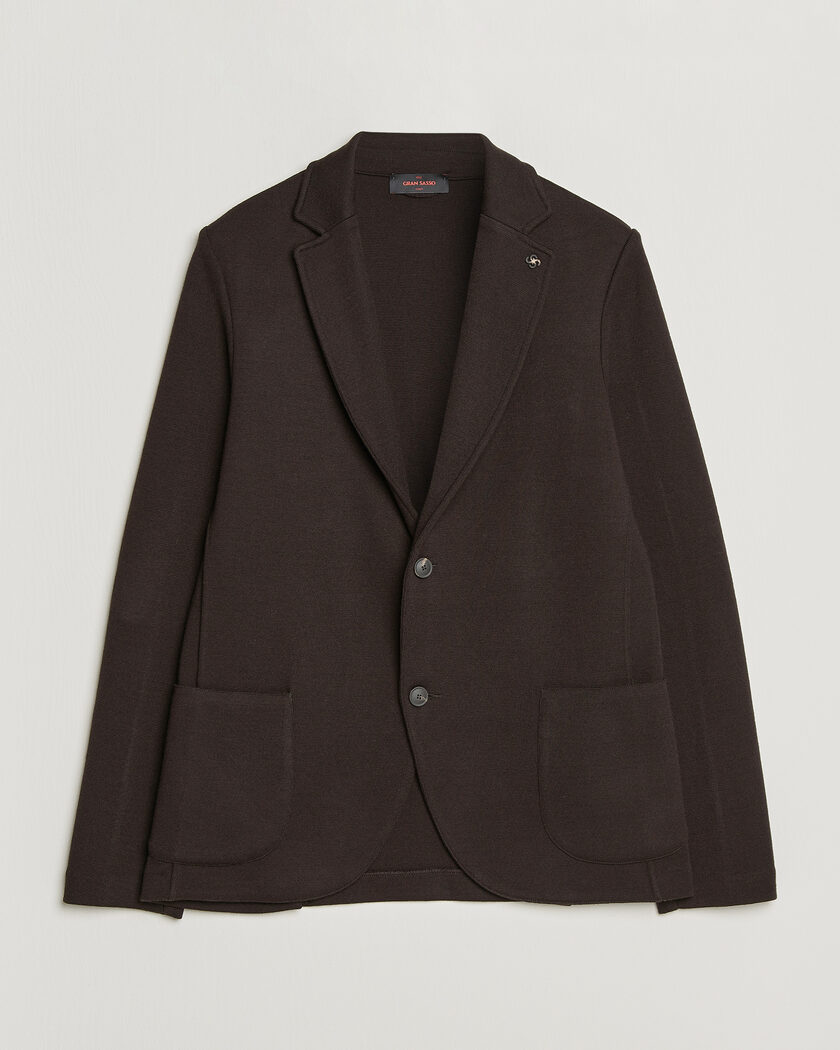 Lardini Knitted Wool Blazer Navy at CareOfCarl.com