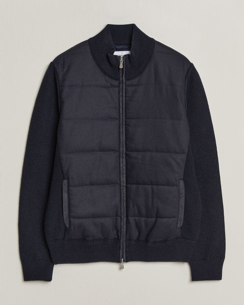 Gran Sasso Brushed Wool Hybrid Jacket Navy – Blue