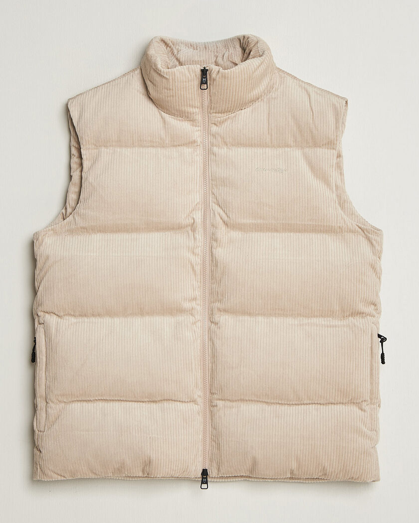 KnowledgeCotton Apparel Corduroy Puffer Vest Light Feather Grey – Grey