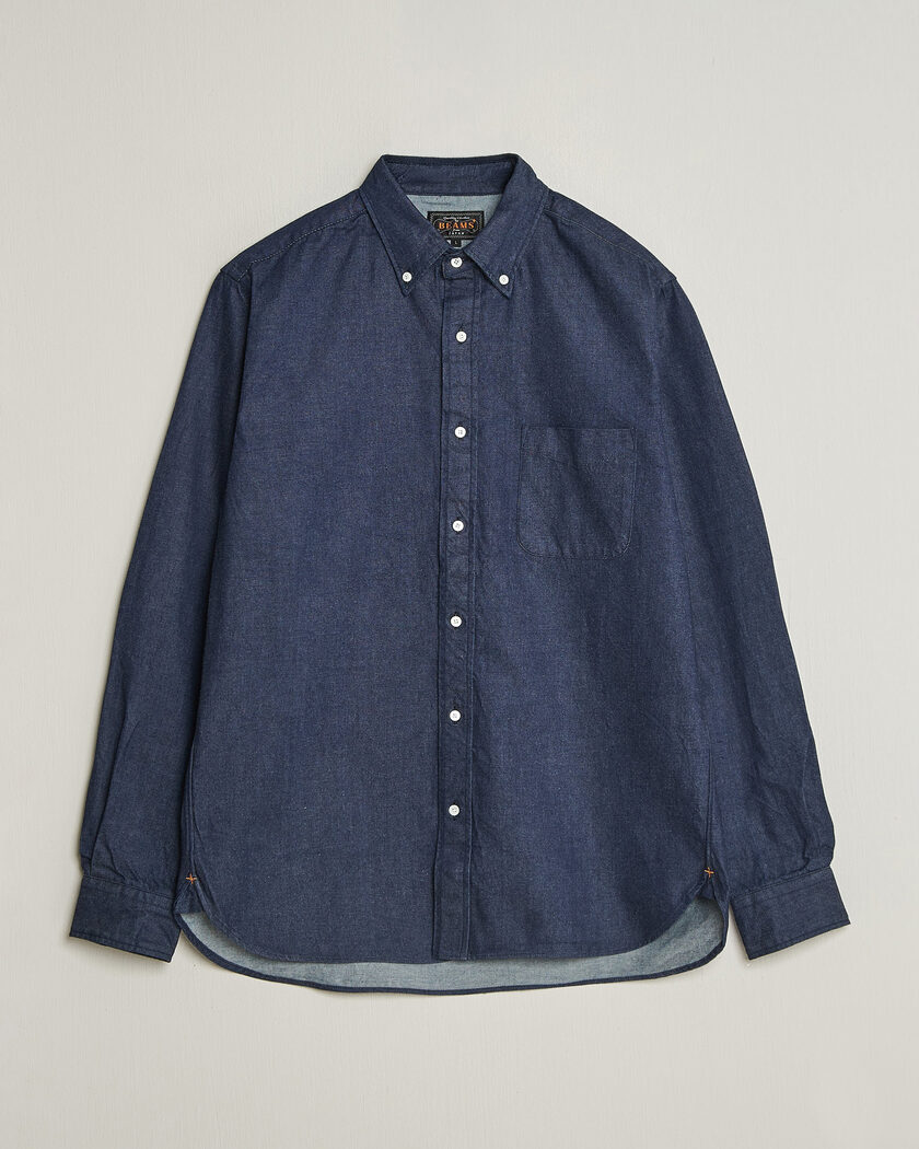 BEAMS PLUS Denim Button Down Shirt Indigo – Blue