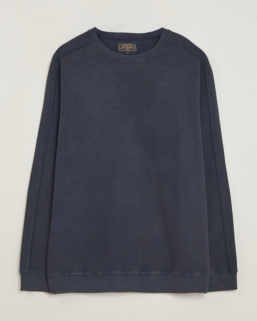 BEAMS PLUS Fade Thermal Crew Navy – Blue