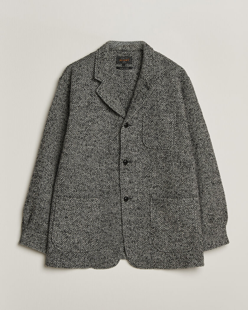 BEAMS PLUS Wool Herringbone Jacket Grey – Grey
