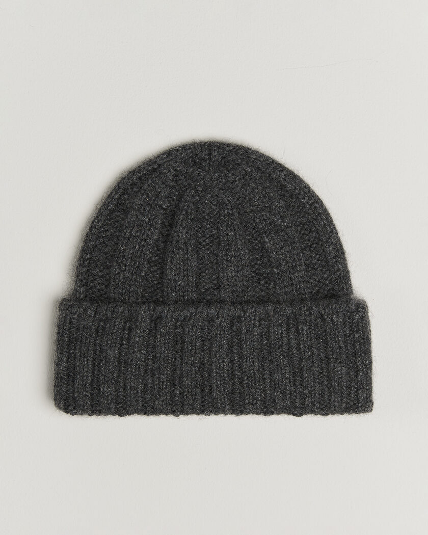 BEAMS PLUS Cashmere Rib Beanie Grey – Grey