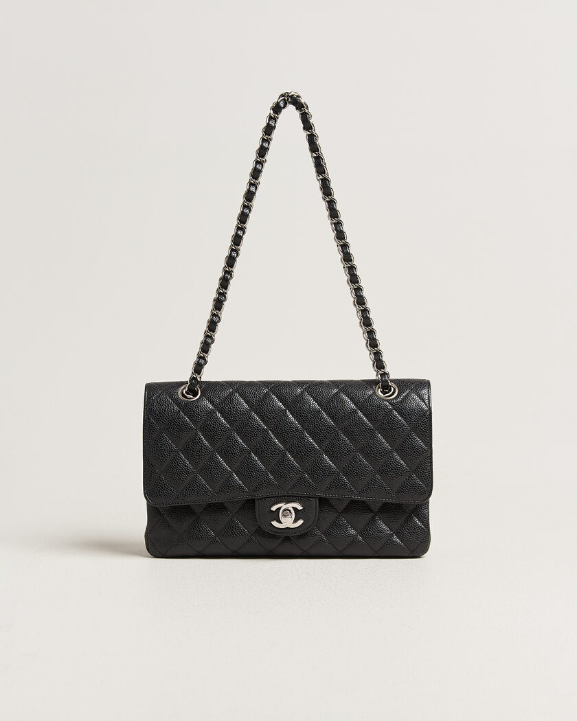 Chanel Pre-Owned Classic Medium Single Flap Bag Caviar Black – Black