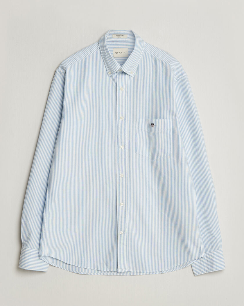  Gant Regular Fit Striped Oxford Shirt College Blue – Blue