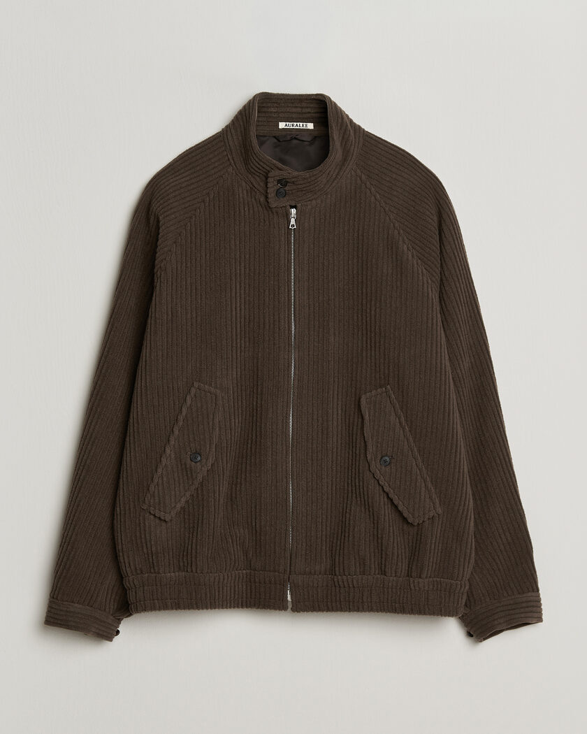 Auralee Wool Cashmere Corduroy Zip Jacket Smoky Brown – Brown