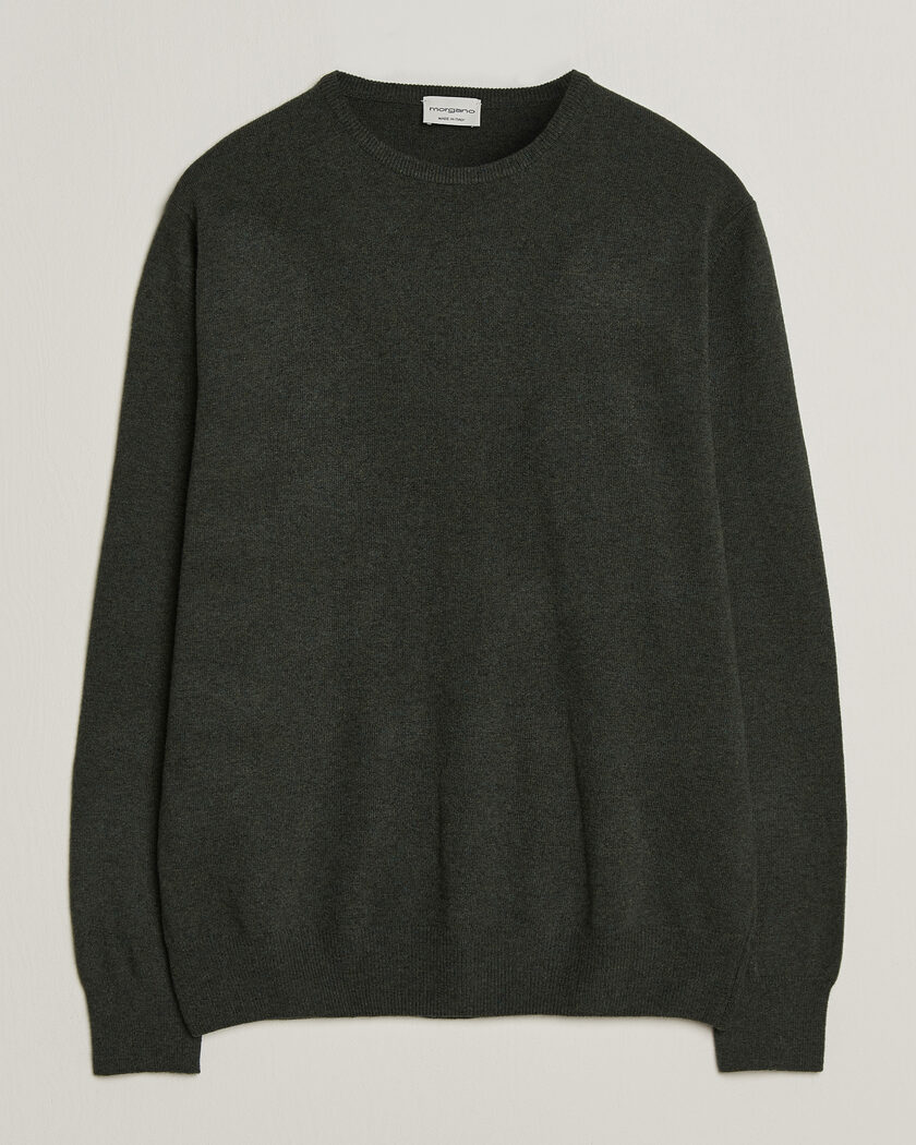 Morgano Wool/Cashmere Crewneck Dark Green – Green