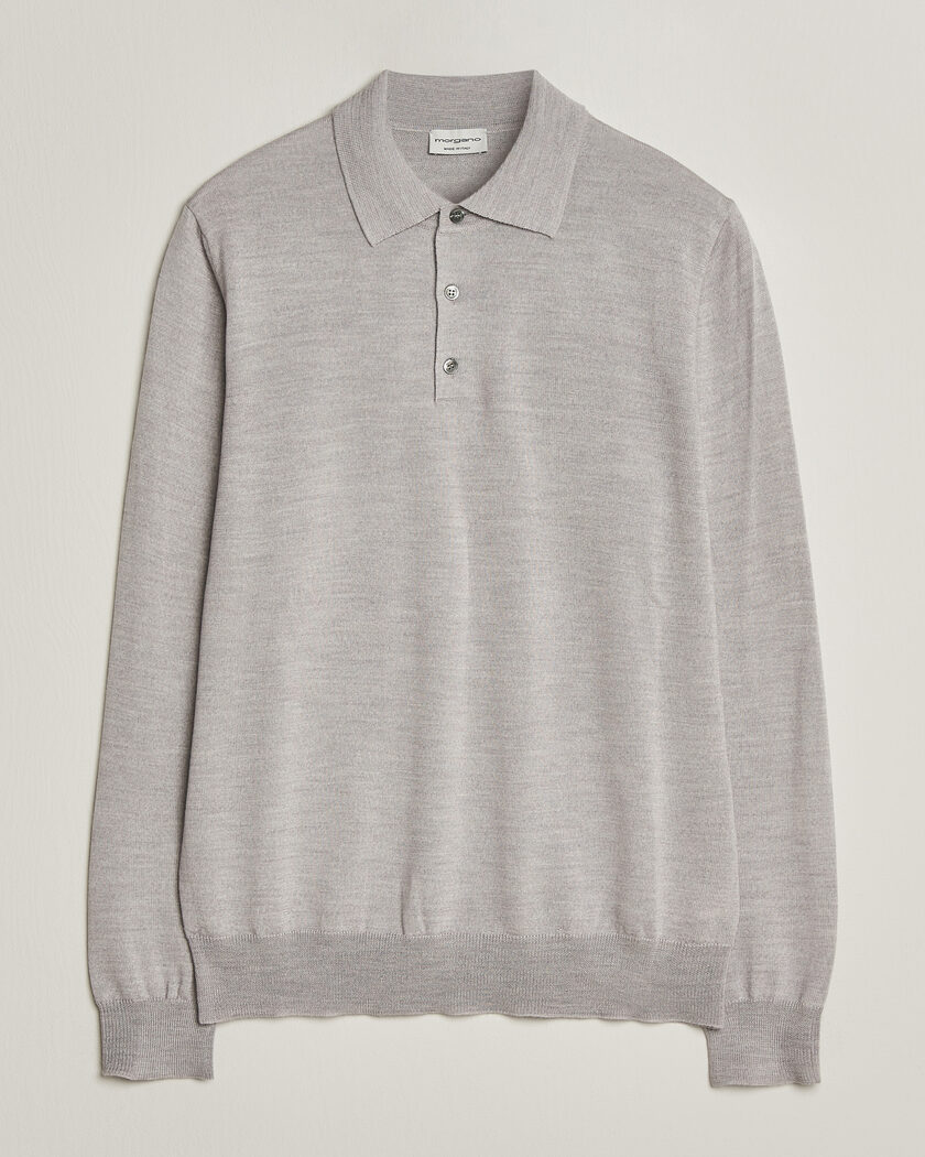 NN07 Hope Cotton/Cashmere Rib Knitted Polo Grey at CareOfCarl.com