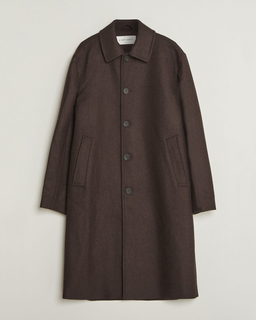 A Day's March Shamrock Wool Car Coat Dark Brown – Green