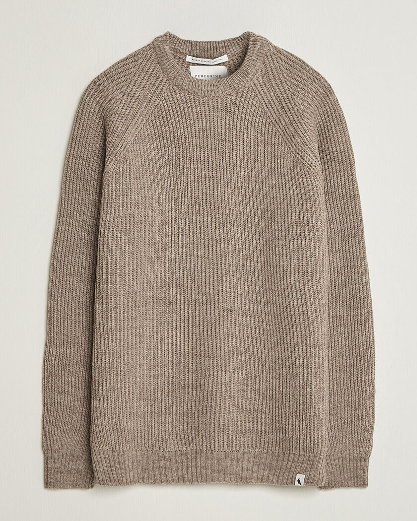 Peregrine Ford Knitted Wool Jumper Light Brown – Beige