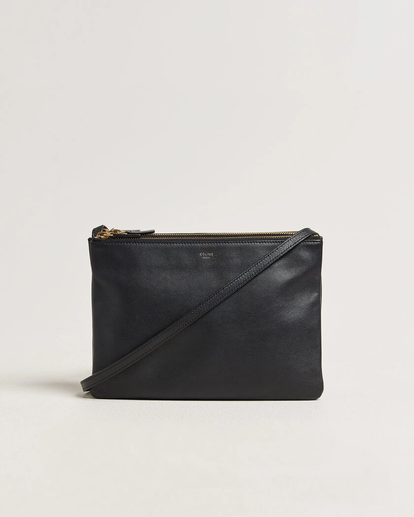 Celine Pre-Owned Trio Bag Medium Leather Black – Black