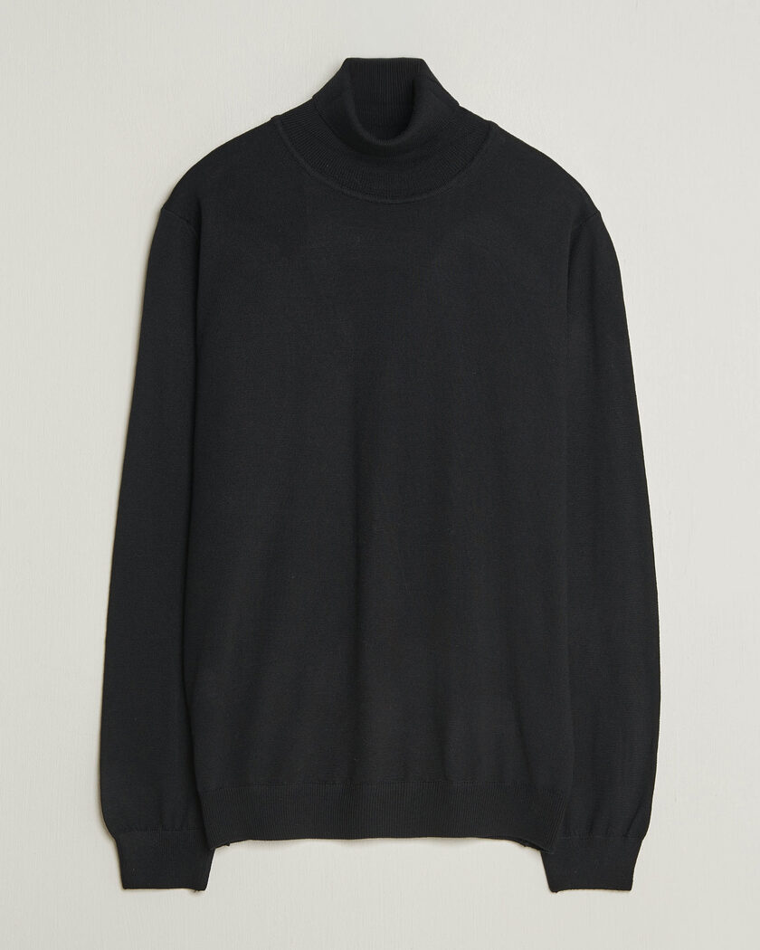 Filippa K Merino Knitted Turtleneck Black – Black