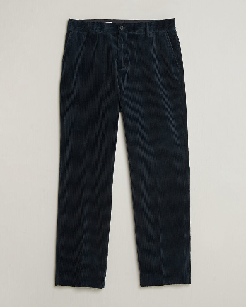 Filippa K Julian Corduroy Chino Trousers Dark Navy – Blue