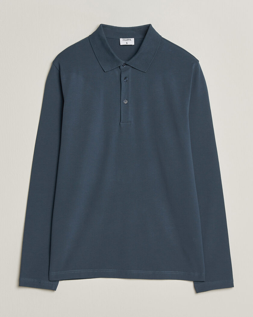 Filippa K Luke Lycra Polo Shirt Stone Blue – Blue