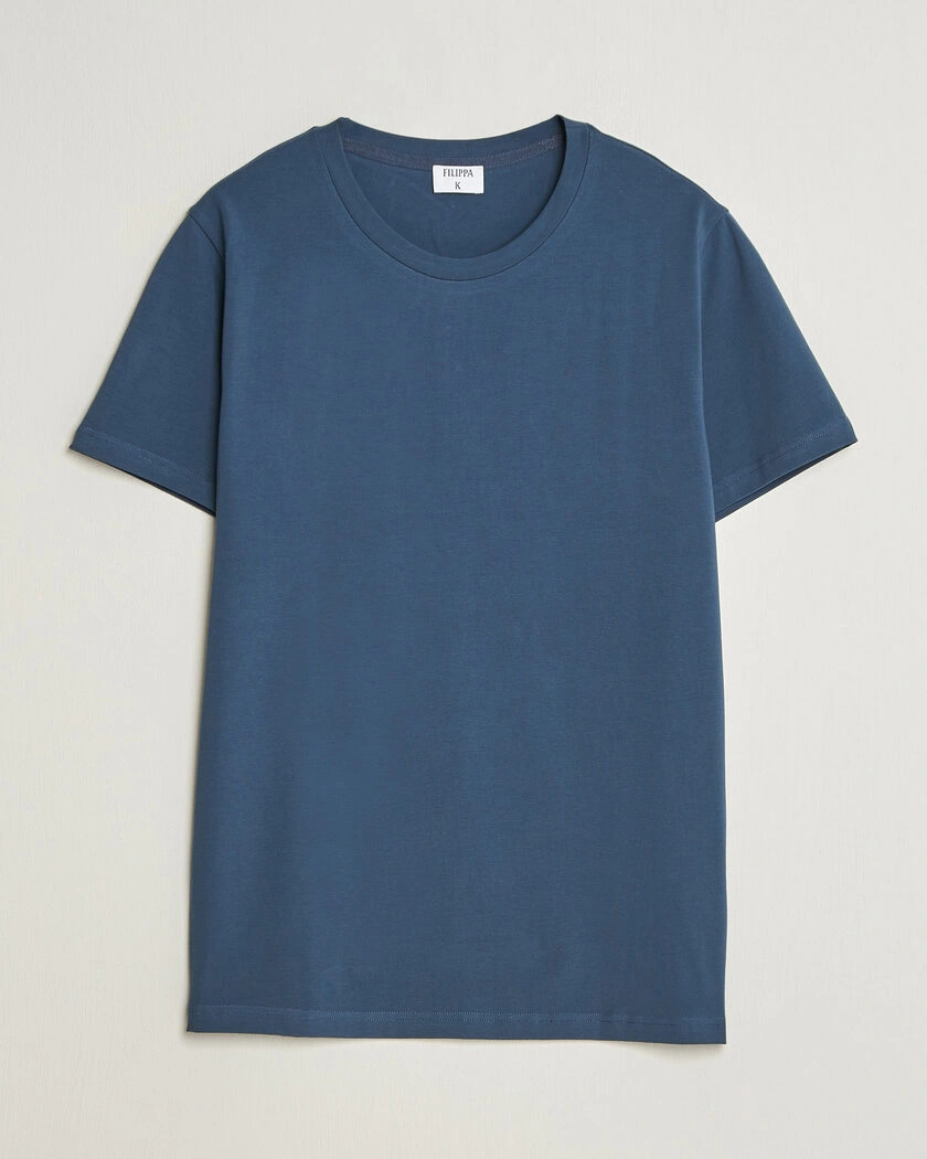 Filippa K Soft Lycra T-Shirt Stone Blue – Blue