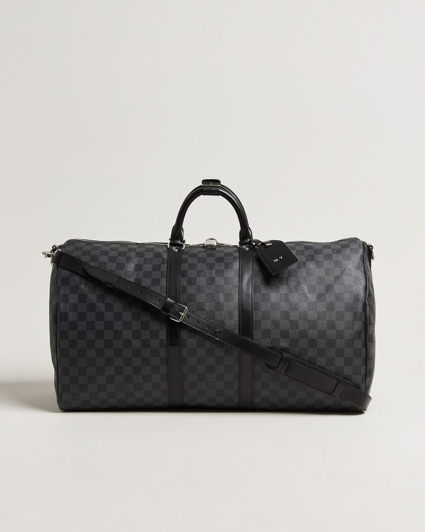  Louis Vuitton Pre-Owned Keepall Bandouliére 55 Damier Graphite – Black