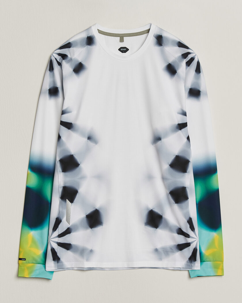  SOAR Running LS Printed Tech T-Shirt White/Grey – Multi-colour
