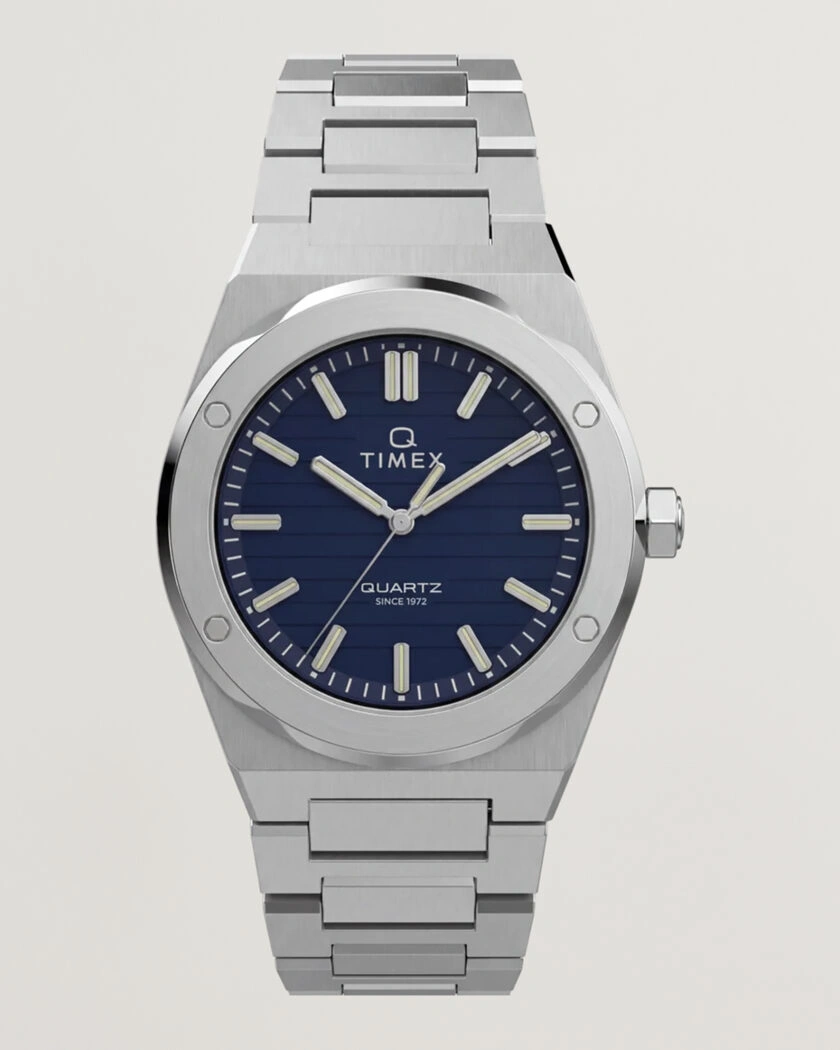 Timex Q Marbella Quartz Stainless Steel 40,5mm Blue Dial – Blue