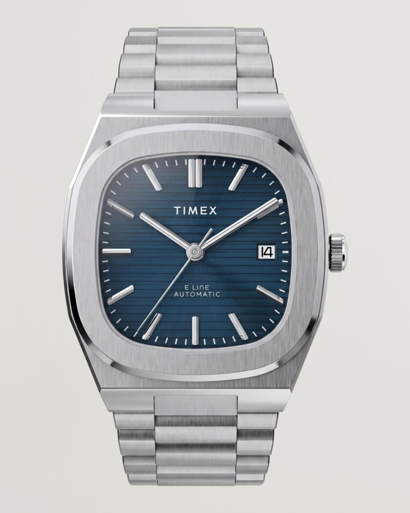 Timex Automatic E Line Stainless Steel 38mm Dark Blue Dial – Blue