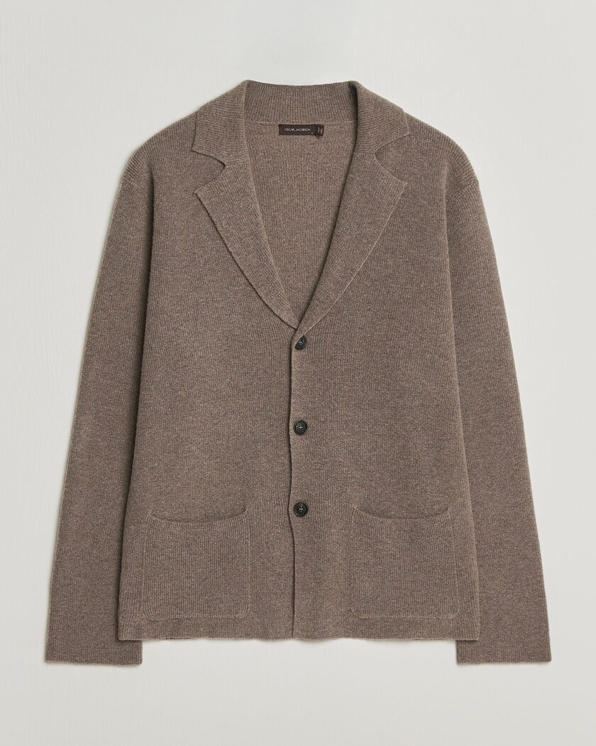 Oscar Jacobson Antonio Knitted Blazer Taupe – Brown