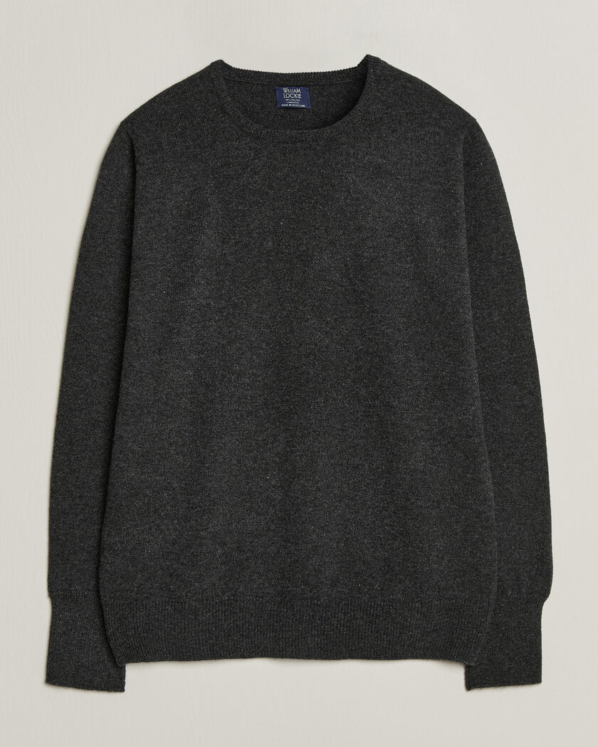 William Lockie Rob Lambswool Crewneck Charcoal – Grey