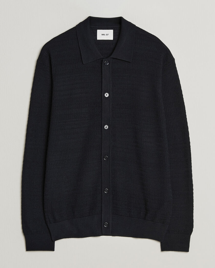 NN07 Nate Wool Knitted Cardigan Deep Navy – Blue