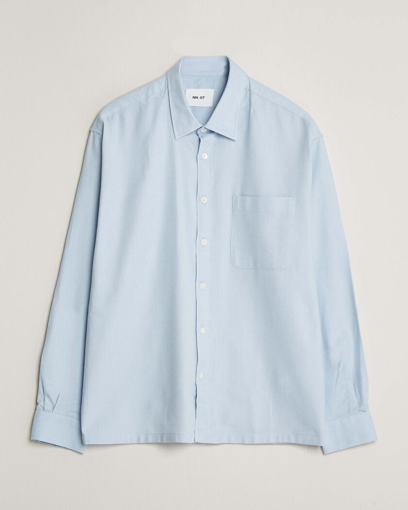NN07 Deon Brushed Light Flannel Shirt Sky Mist – Blue