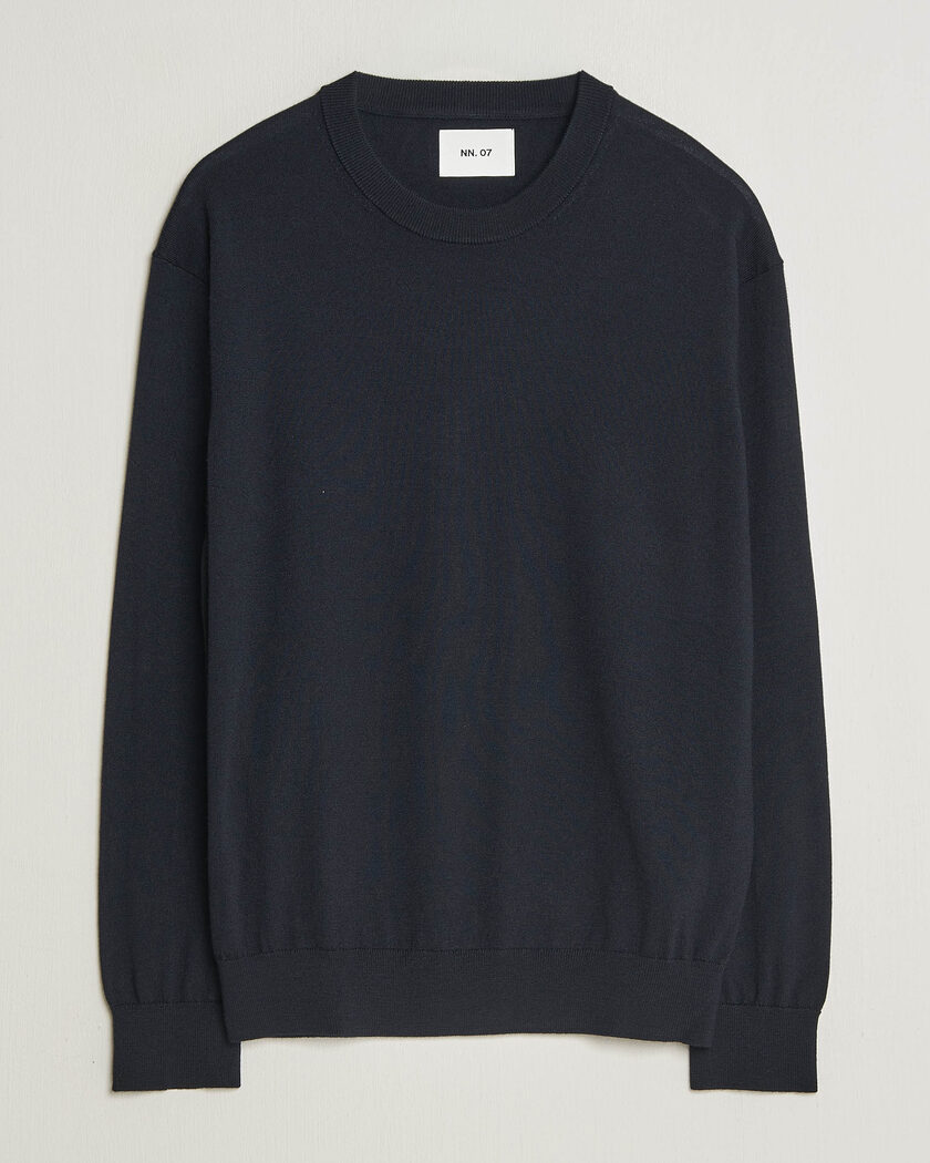 NN07 Nate Wool Knitted Crew Neck Deep Navy – Blue