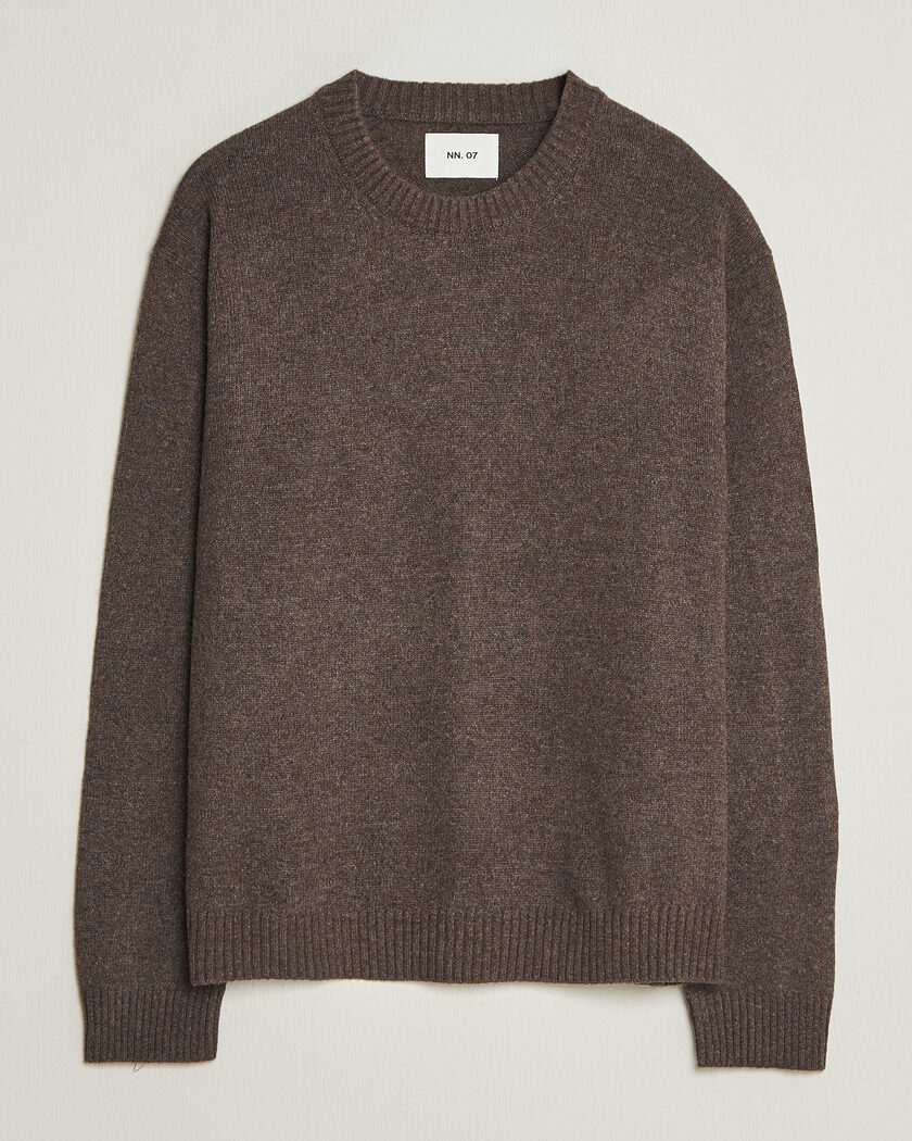 NN07 Russel Wool/Cotton Knitted Sweater Mable Husk – Brown