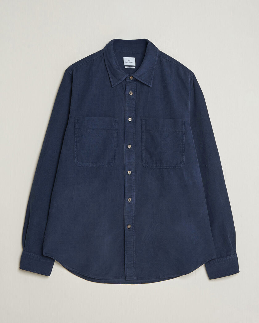 PS Paul Smith Casual Fit Corduroy Shirt Navy – Blue
