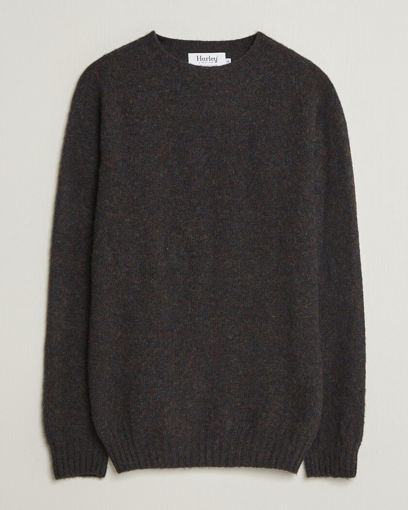 Harley Of Scotland Brushed Supersoft Lambswool Crewneck Volcano – Multi-colour