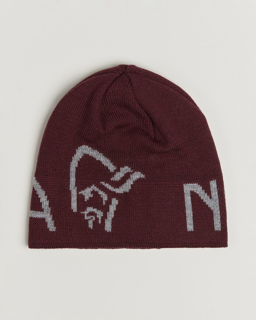 Norrøna Mid Merino Wool Logo Beanie Port – Red