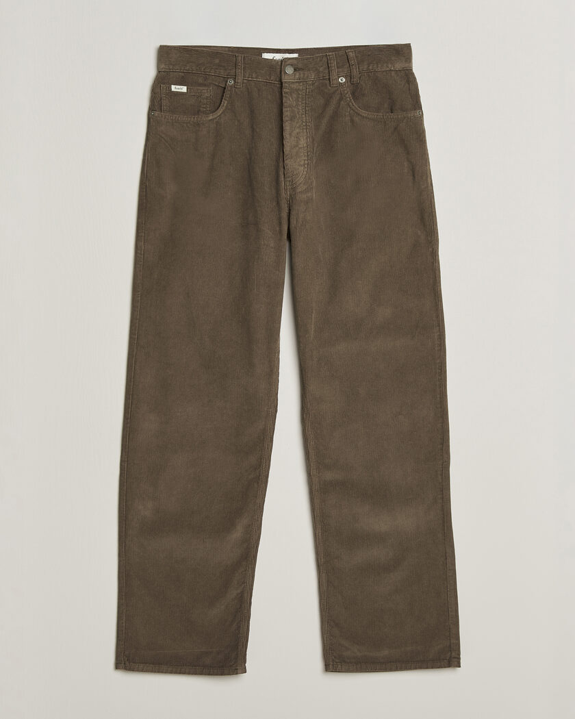 Forét Moor Relaxed Fit Corduroy Pants Faded Wood – Brown