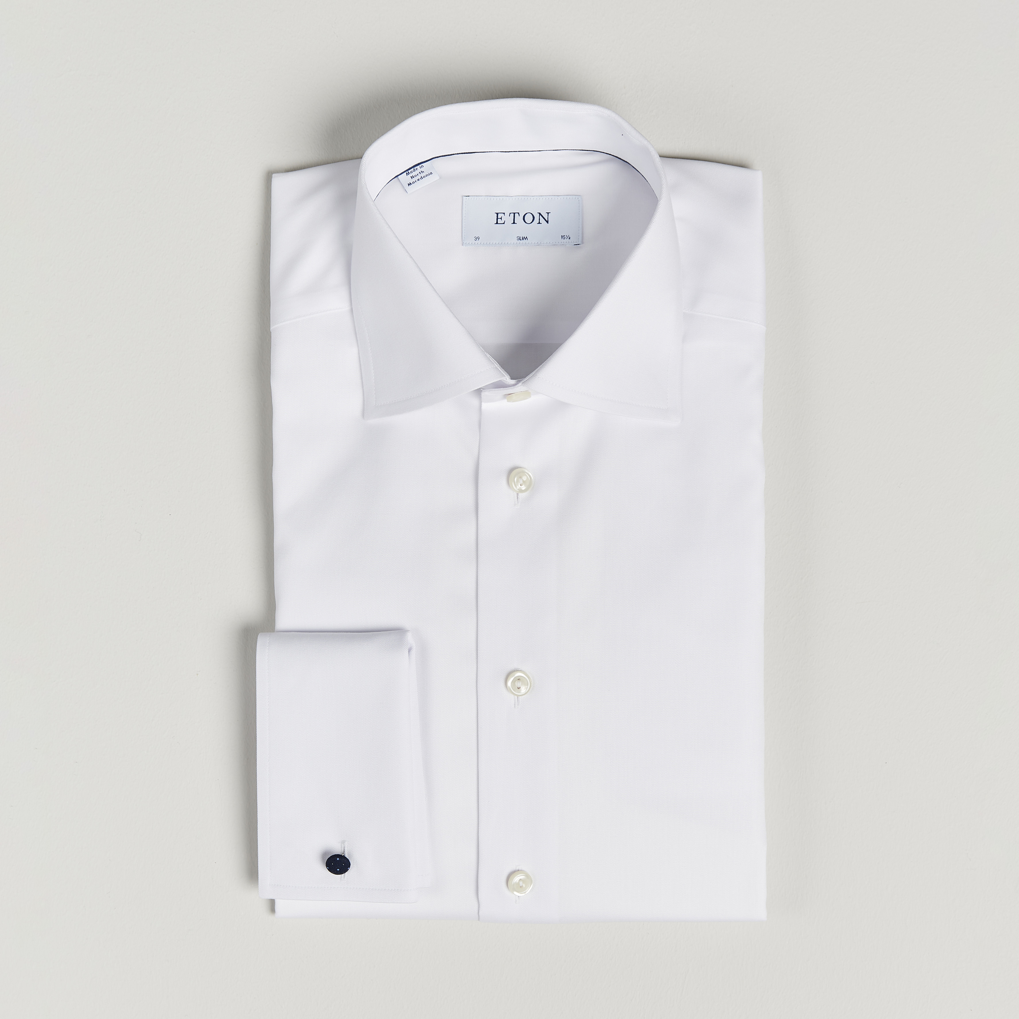 Eton Slim Fit Shirt Double Cuff White at