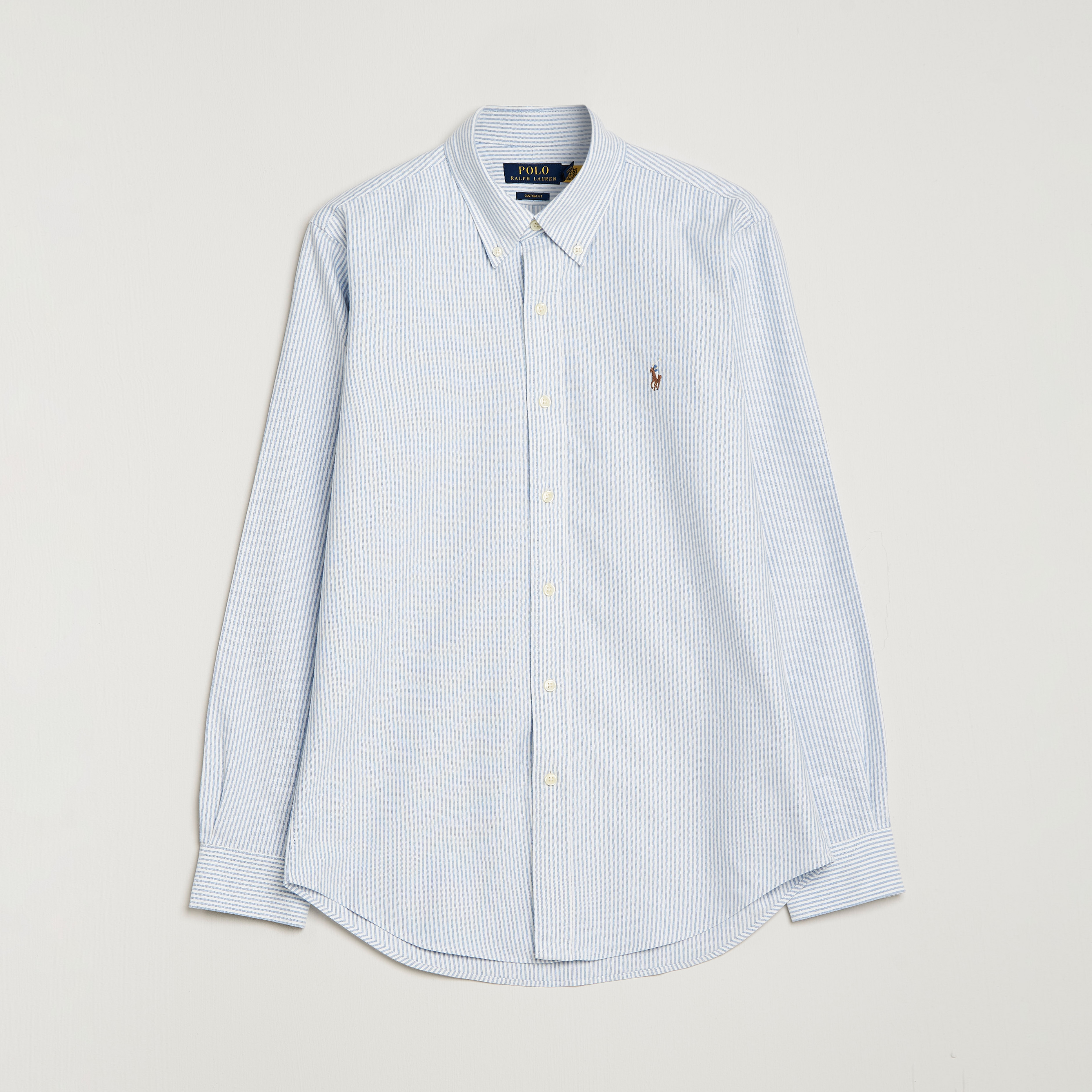 Polo Ralph Lauren Custom Fit Oxford Shirt Stripes Blue at