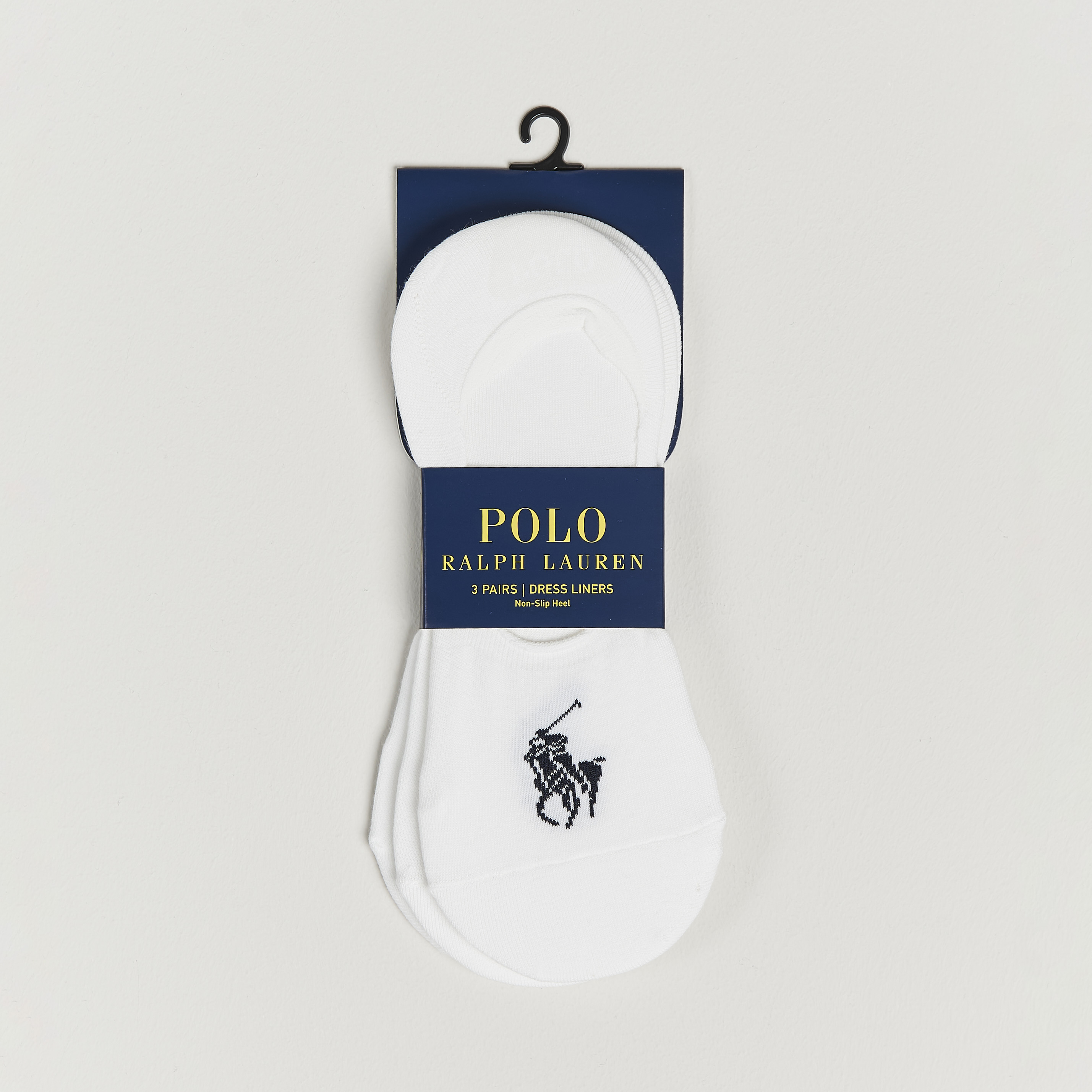 Polo Ralph Lauren 3-Pack No Show Big Pony Pony Socks White at CareOfCarl.co