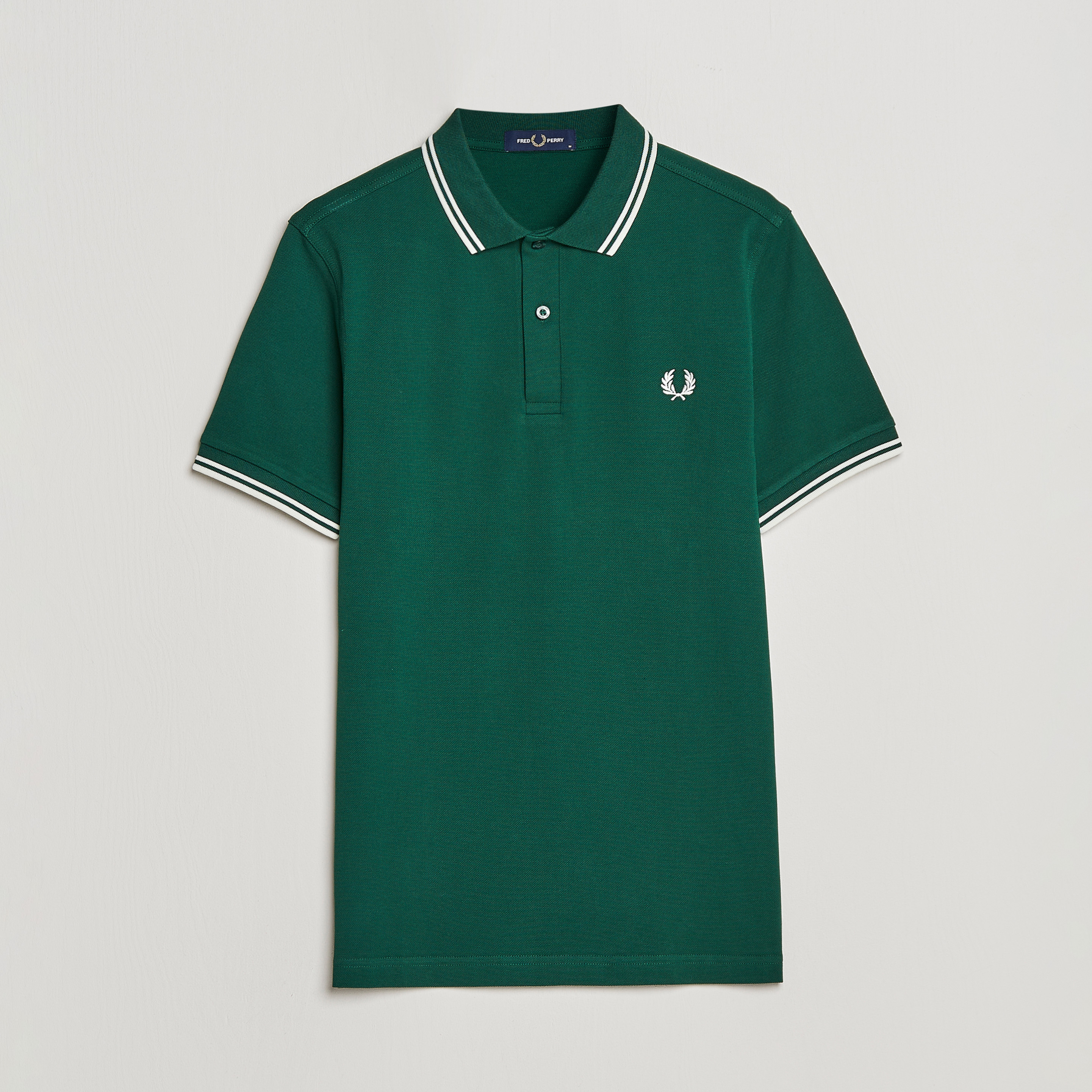 Fred Perry Twin Tipped Polo Shirt Ivy/Snow White at CareOfCarl.com
