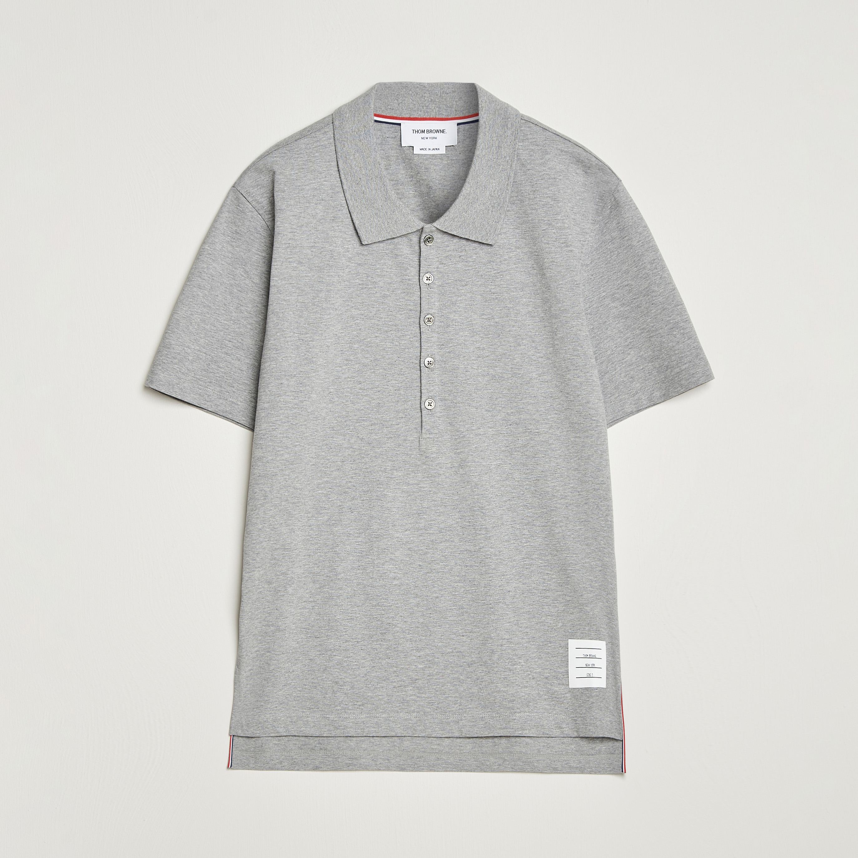 Tシャツ・カットソー THOM BROWNE Woman Polo Shirt Grey FKP053A035 035 Thom Browne Relaxed Fit Polo Light Grey at CareOfCarl.com