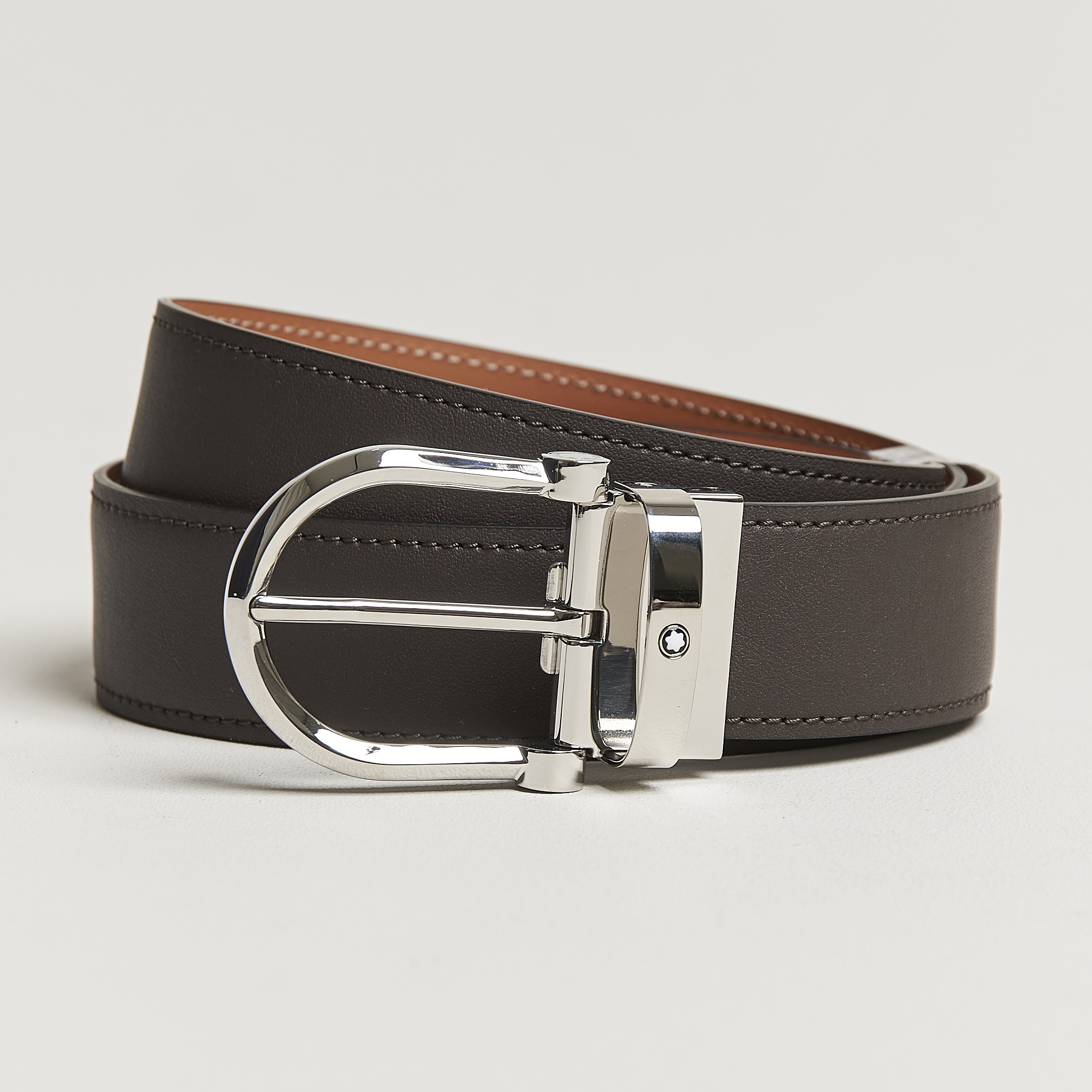 M buckle black/orange 35 mm reversible leather belt - Luxury Belts –  Montblanc® BE